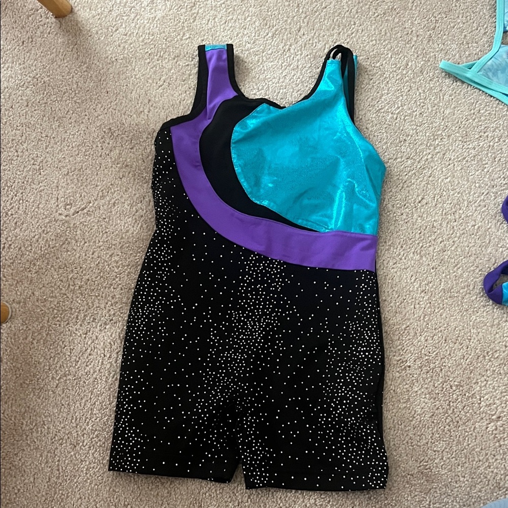 Colorful Gymnastics Leotard with Shorts